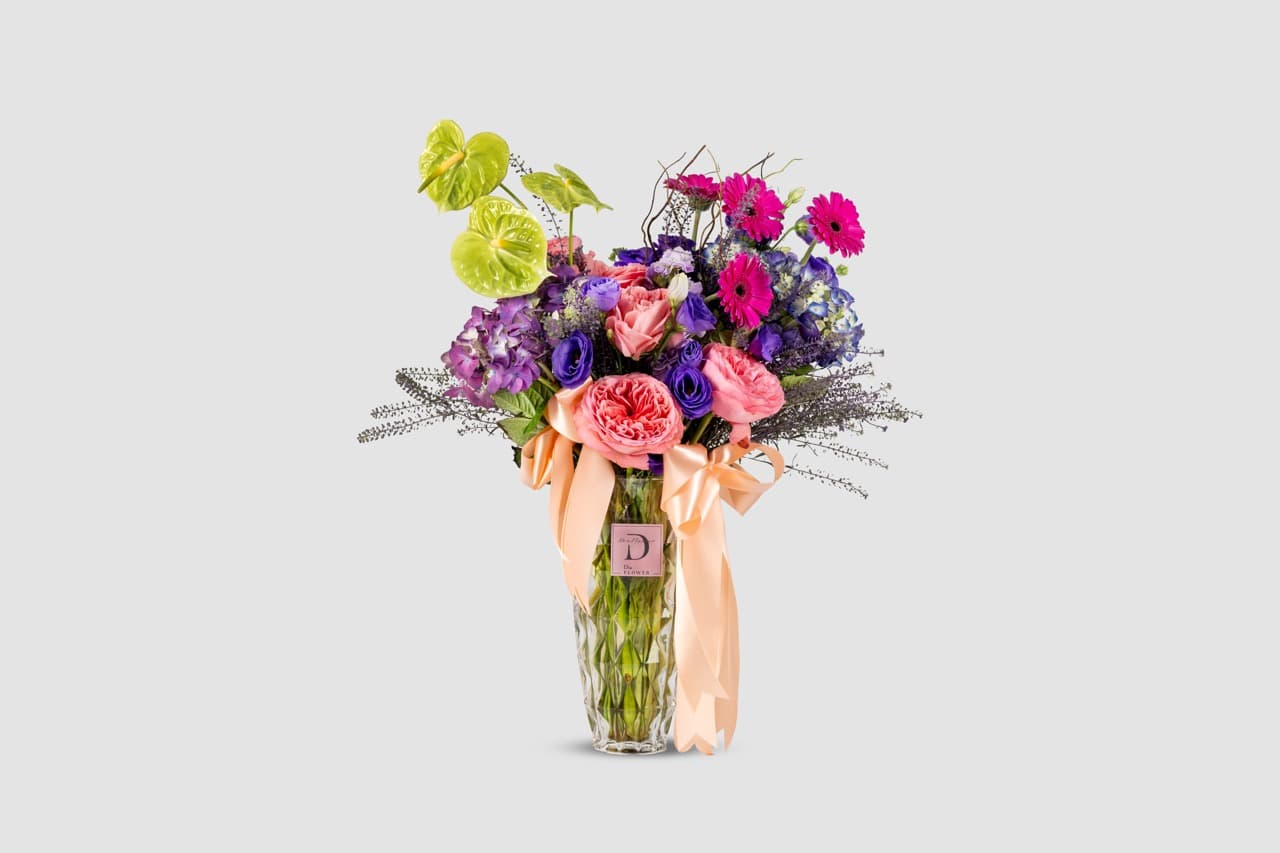 Fresh flowers arranged in a beautiful vase