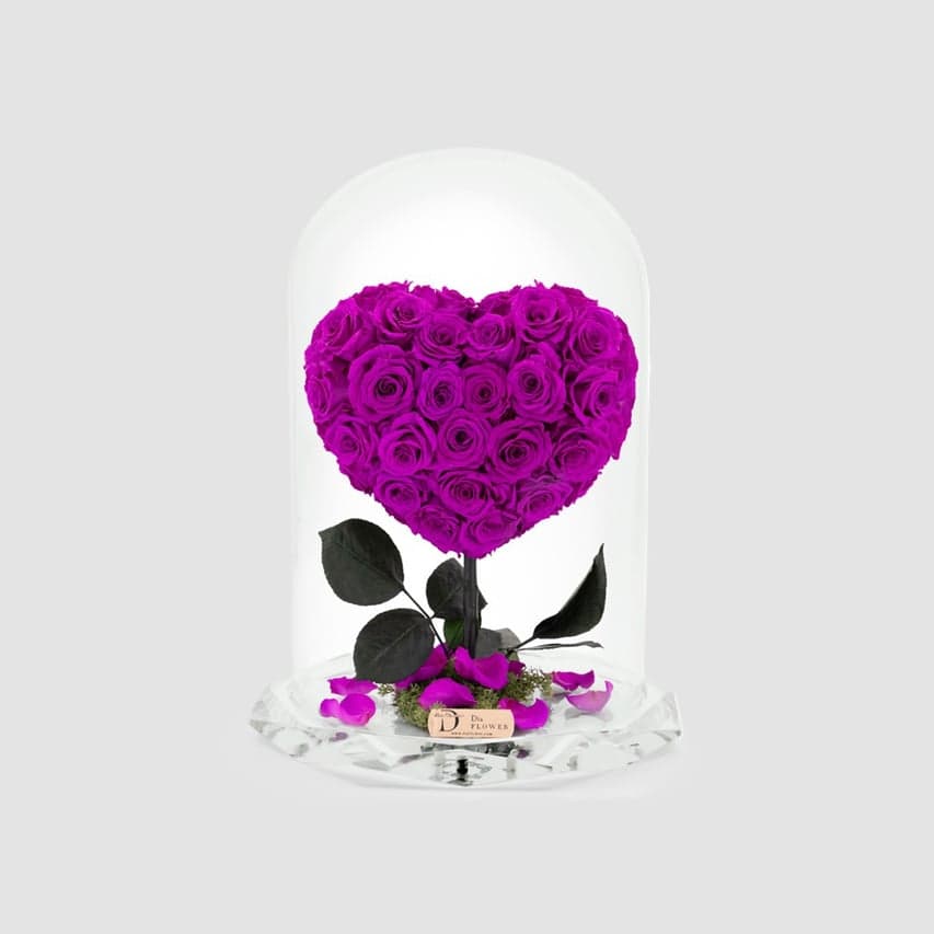 Divine Heart with purple preserved roses